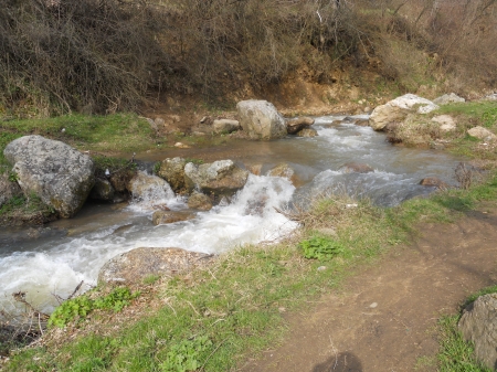 River - nice, hill, mountain, beautiful, river, rock, waterfall, bridge