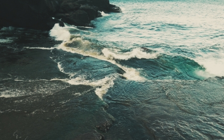 Water - nature, water, rock, ocean