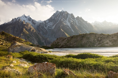 mountains - mountains, cool, river, fun, nature