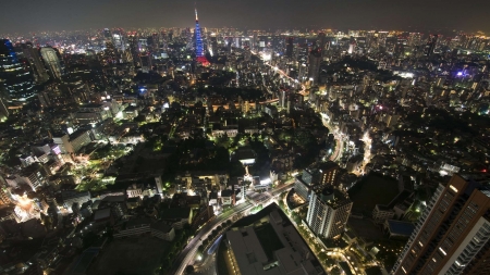 tokyo at night - city, night, lights, streets