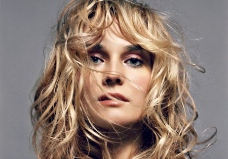 Diane Kruger - diane kruger, woman, face, actress, girl, grey, blonde