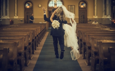 Wedding - bride, church, wedding, groom