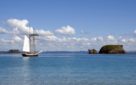 boat on the ocean - cool, boat, fun, ocean, sailboat