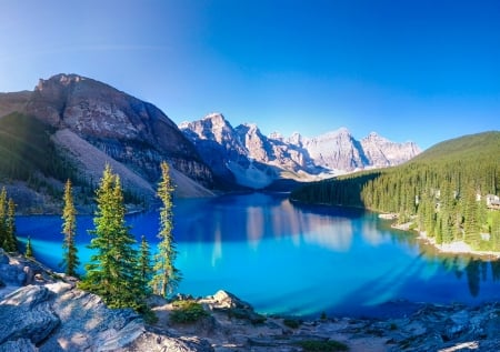 Moraine Lake - nature, fun, lake, cool, mountain, forest