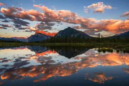 lake sunset - nature, fun, lake, cool, mountain, sunset