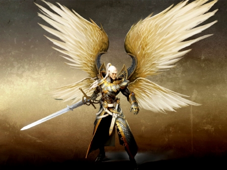 angel warrior - sword, angel, armour, warrior