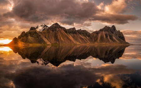 Gloaming Sunset - nature, reflection, clouds, sunset, sea