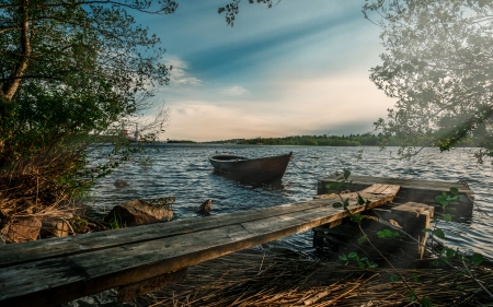 Boat - nature, water, lake, boat