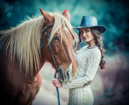 Lifelong - women, fun, girls, models, female, cowgirl, cowgirls, hats, fantasy, western, horses, pretty, brunette, style, fashion, boots, horse, photo