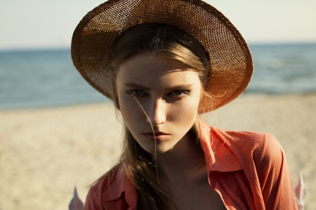 Hat - women, girl, hat, model