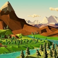 polygon mountain scenery