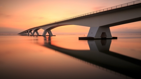 Bridge Reflection - reflections, nature, architecture, bridge