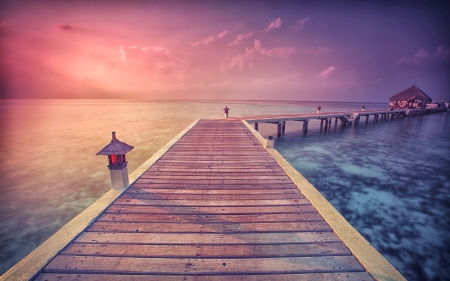 Ocean - nature, ocean, pier, path