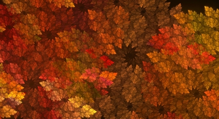 Fractals - red, yellow, abstract, leaf, orange, texture, luminos, fractal, autumn