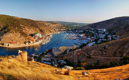 City - city, lake, nature, river