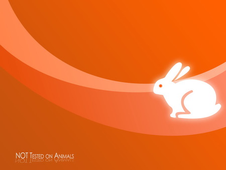 No testing on animals! - rabbit, orange tones, quote