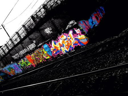 Graffiti near the train tracks