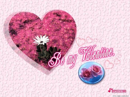 Be My Valentine - love, valentine, flowers, heart