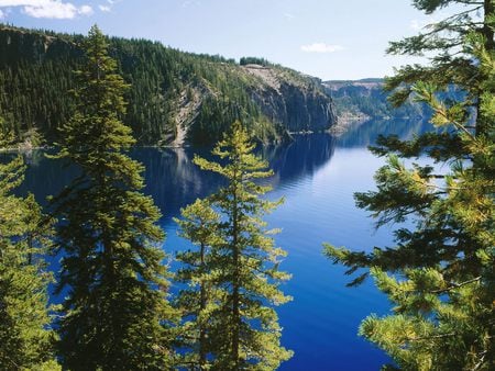 crater lake national park  cleetwood cove trail  oregon - lake, landscape, mountain