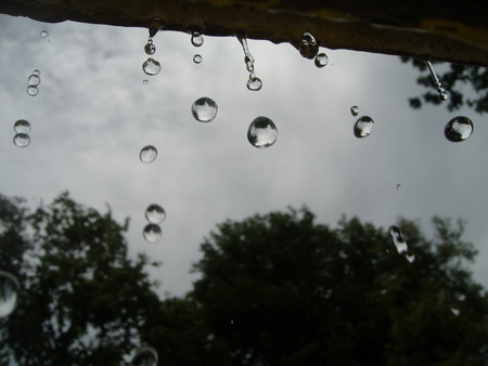 raindrops in dark mirror - nature, rain