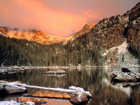 Nature Sunset - autumn, lake, trees, winter, sunset, nature, forest, frost, snow, tree, sunrise