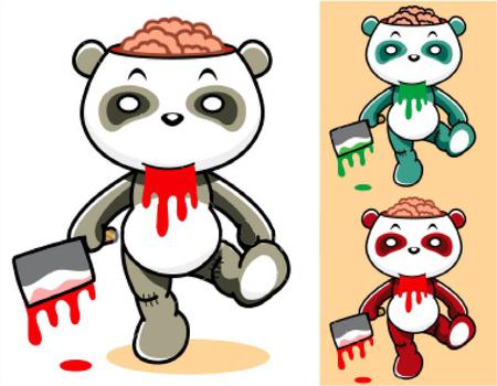 Pandas - panda, cartoons, zombie