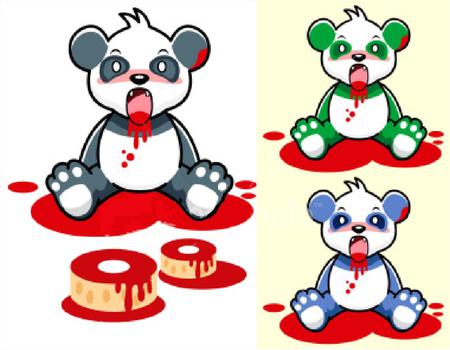 Panda - zombie, panda, cartoons