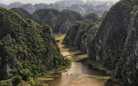 Mountain - tree, nature, river, grass