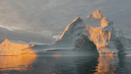 Iceberg - cloud, sky, iceberg, ice, sunset, ocean, nature, snow