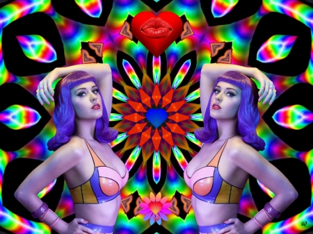 She's A Rainbow - eye candy, collage, 3d, fractal, abstract