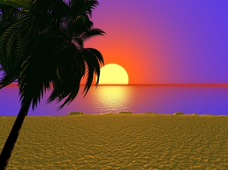 Beach Sunset - Fantasy & Abstract Background Wallpapers on Desktop ...