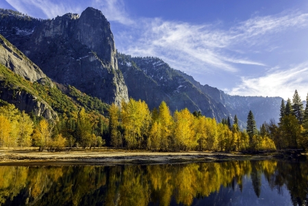 Mountains-reflections - nature, lake, forest, reflection