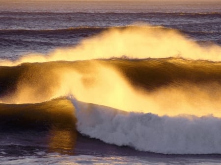 Large Ocean Waves - waves, ocean, water, nature