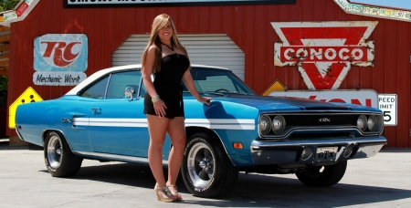 1970-Plymouth-GTX - Mopar, Babe, Blue, Classic