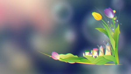 Dreams corner - abstract, flowers, fantasy, wp