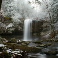 winter waterfall