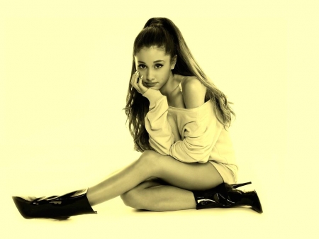 Ariana Grande - actress, grande, wallpaper, singer, boots, model, legs, beautiful, 2015, ariana grande, ariana