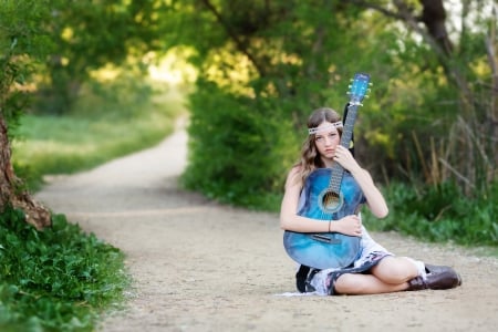 Soulful Musician - girl, music, women, Guitar