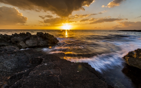 Sunset - cloud, sky, tree, sunset, nature