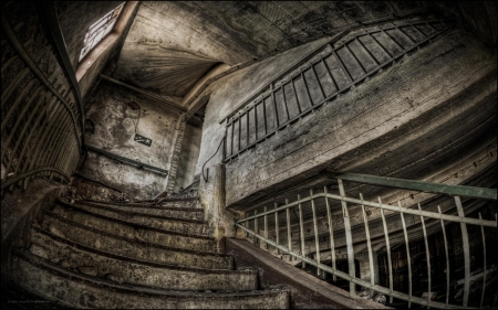 old abandoned ruined stairs hdr - stairs, hdr, abandoned, building, ruins