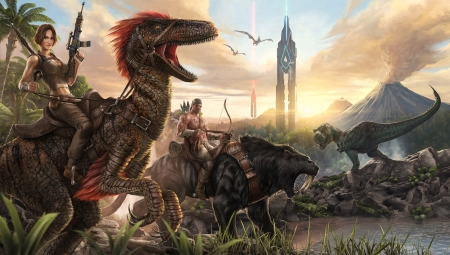 'Ready for battle'...... - dinosaur, warriors, battle, prehistoric