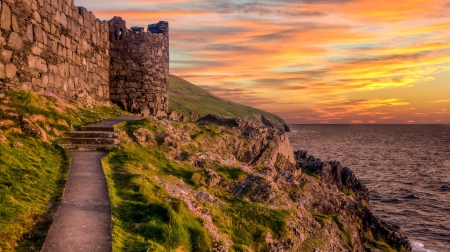 Peel Castle - nature, sky, peel, castle