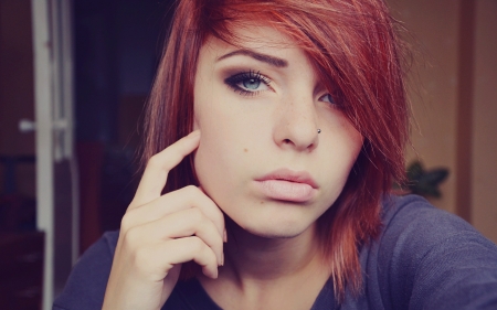 Punk - beauty, Redhead, model, punk