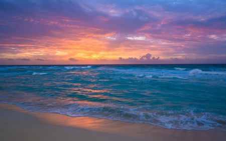 Sunset - summer, beach, orange, sunset, sea, vara, blue