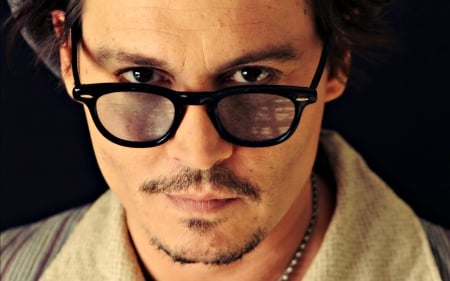 Johnny Depp - actor, glasses, Johnny Depp, face, man