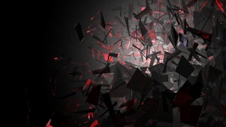 Red glass - abstract, black, bg, red