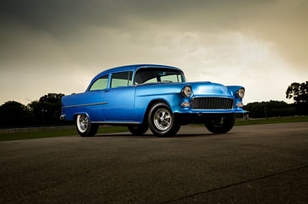 1955-Chevrolet - classic, blue, gm, 1955