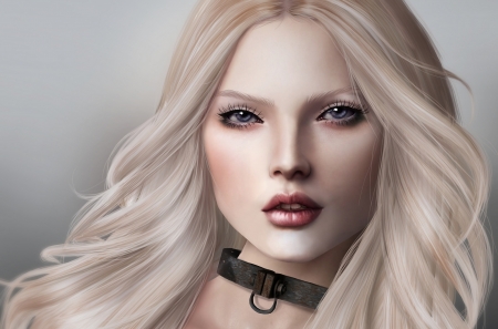 Blonde beauty - fantasy, woman, rendering, blonde, beauty girl, face