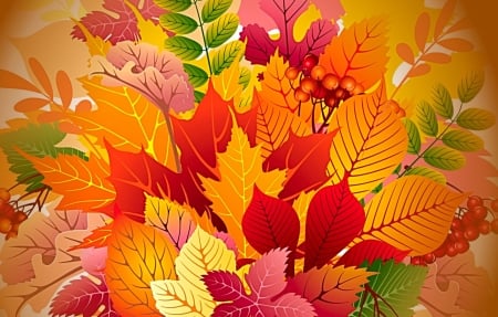 Autumn lieves - autumn, lieves, yellow, red, beautiful, colorful, orange