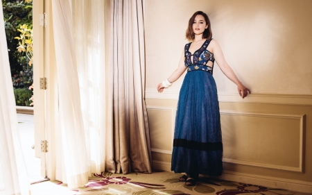 Emilia Clarke - people, british, emilia clarke, beautiful, blue dress, dress, models, celebrity, actresses